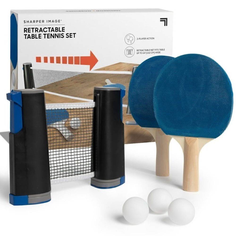 Sharper Image 7-Piece Retractable Tabletop Tennis Game Set New in Box